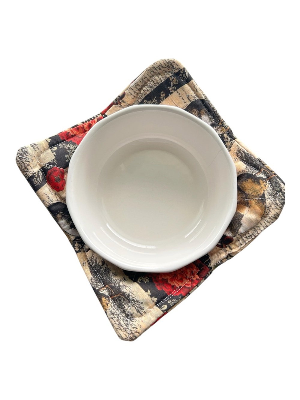 Hand Crafted Farmhouse Chickens Microwave Bowl Cozy 100% Cotton - Picture 3 of 9